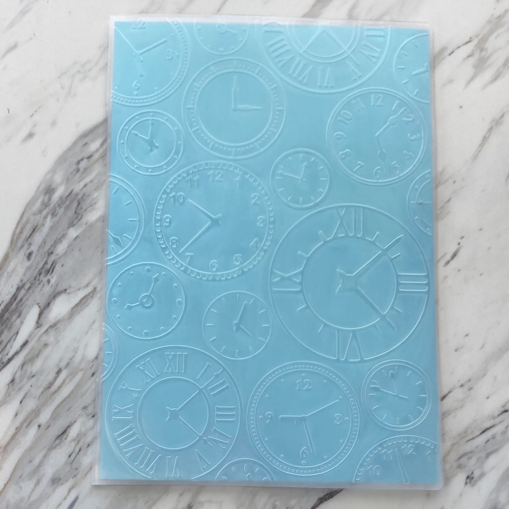Craftwell Teresa Collins About Time Huge A4 Embossing Folder